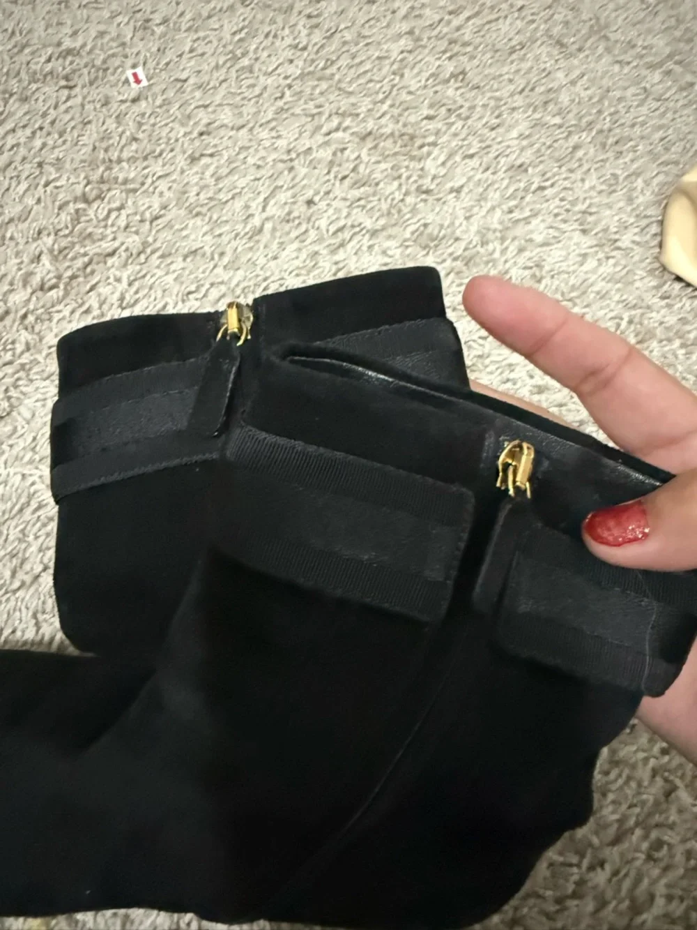 Gucci Black Suede  Boots with Gold GG buckles - Picture 10 of 13